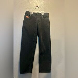 Empyre Kids Loose Fit Black Corduroy Skate Pants Size 25 Baggy Skater Y2K 24.5”